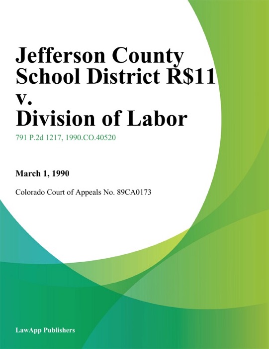 [DOWNLOAD] "Jefferson County School District R1 v. Division of Labor