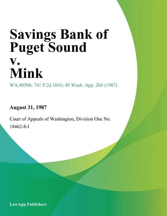 Savings Bank Of Puget Sound V. Mink
