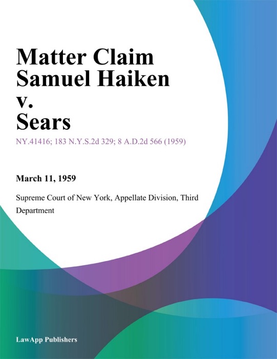 Matter Claim Samuel Haiken v. Sears