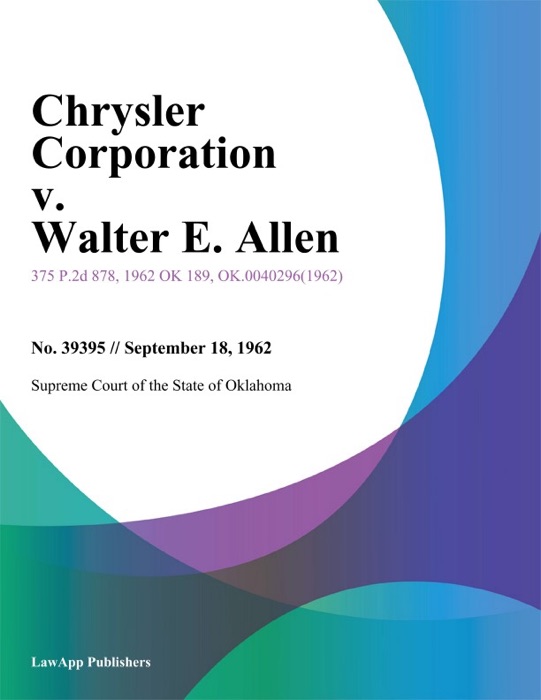 Chrysler Corporation v. Walter E. Allen