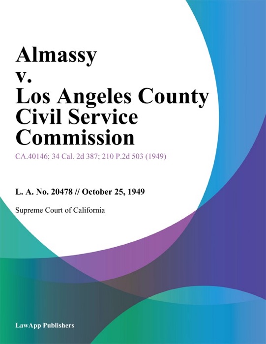 Almassy V. Los Angeles County Civil Service Commission