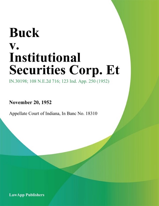 Buck v. Institutional Securities Corp. Et