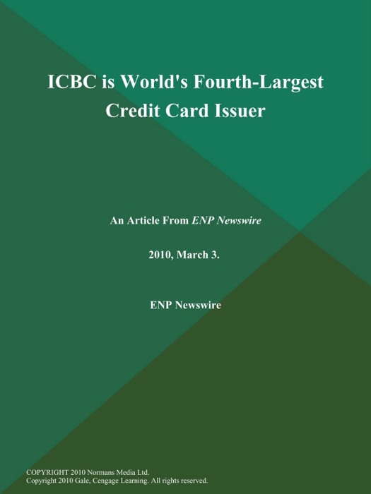 ICBC is World's Fourth-Largest Credit Card Issuer