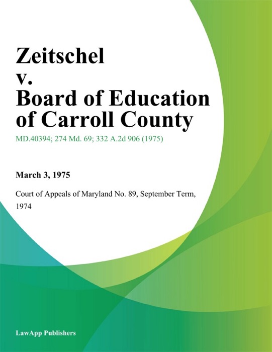 Zeitschel v. Board of Education of Carroll County