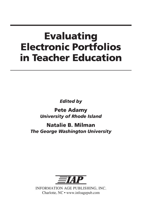 Evaluating Electronic Portfolios in Teacher Education