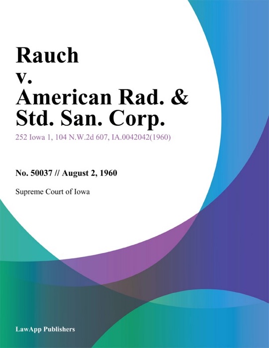 Rauch v. American Rad. & Std. San. Corp.