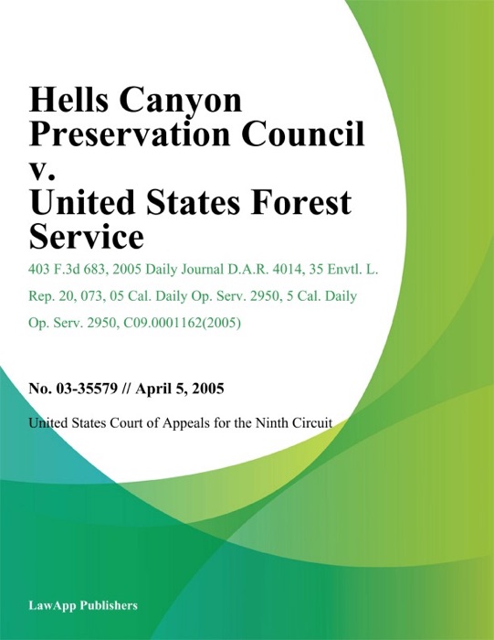 Hells Canyon Preservation Council v. United States forest Service