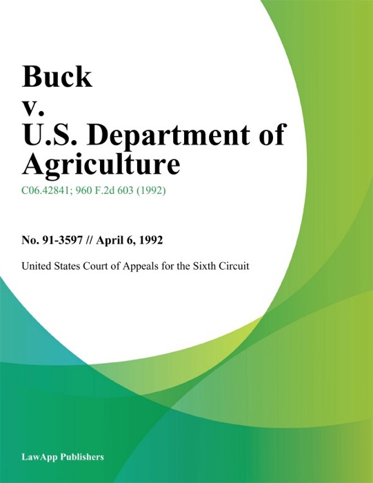 Buck V. U.S. Department Of Agriculture