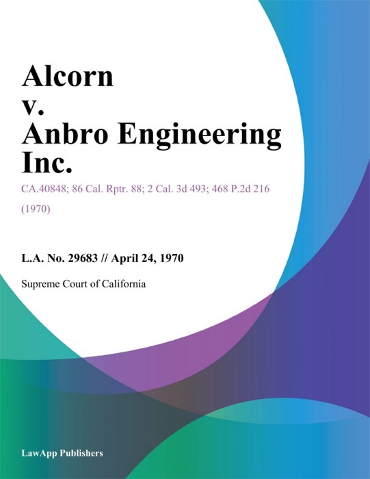 Alcorn V. Anbro Engineering Inc.