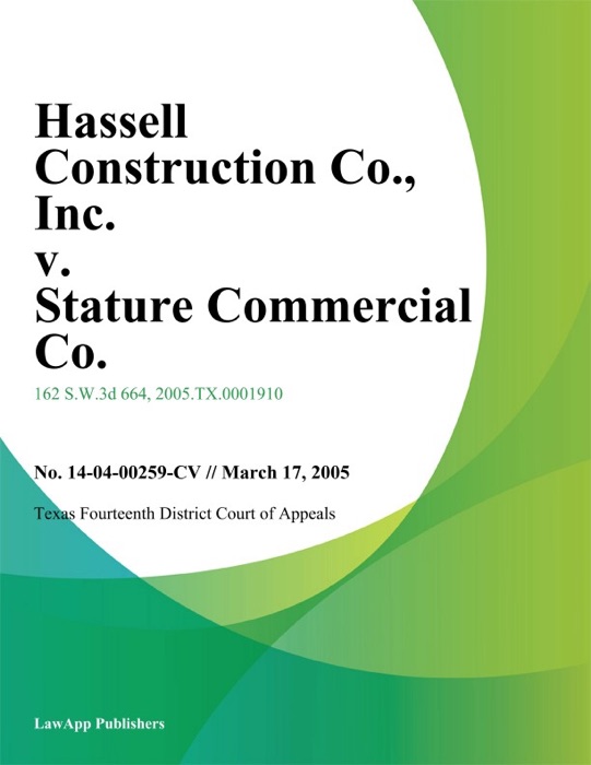 Hassell Construction Co., Inc. v. Stature Commercial Co., Inc.