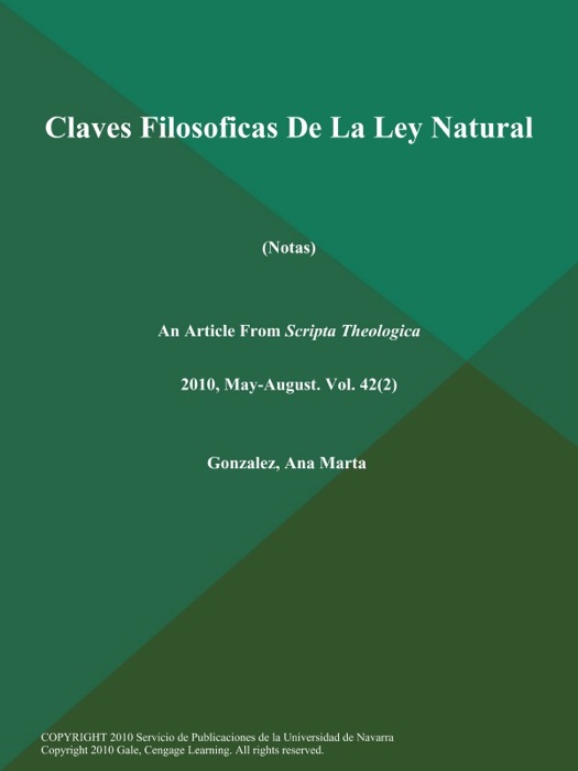 Claves Filosoficas de la Ley Natural (Notas)