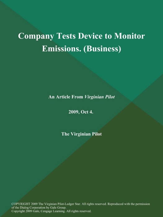 Company Tests Device to Monitor Emissions (Business)