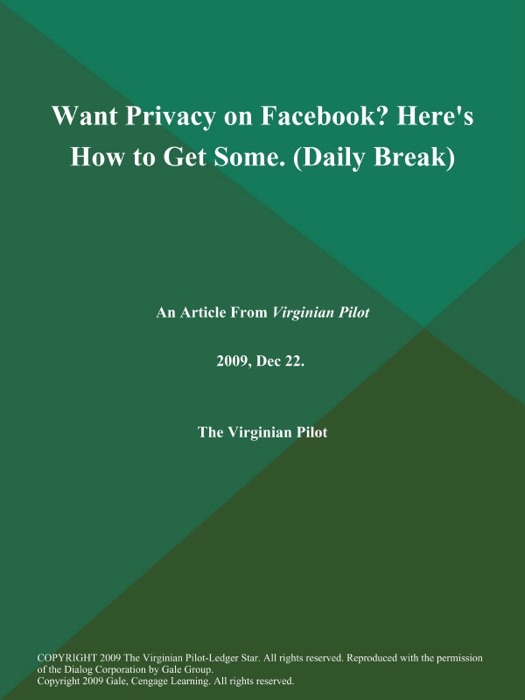 Want Privacy on Facebook? Here's How to Get Some (Daily Break)