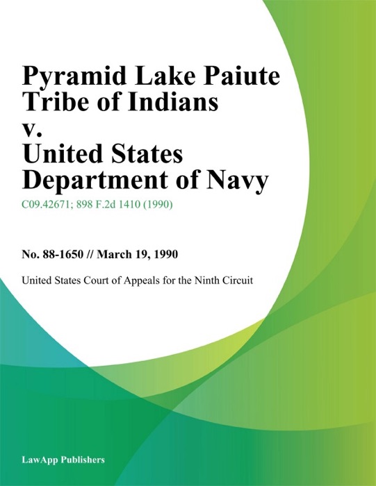 Pyramid Lake Paiute Tribe of Indians v. United States Department of Navy