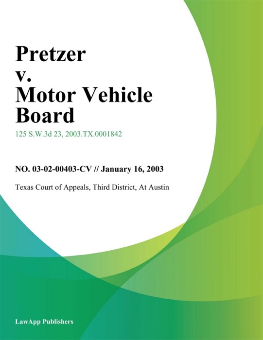 Pretzer v. Motor Vehicle Board