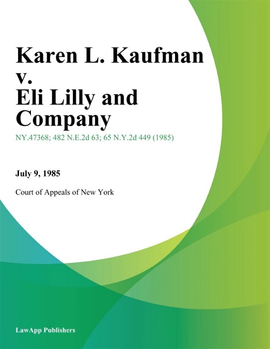 Karen L. Kaufman v. Eli Lilly and Company