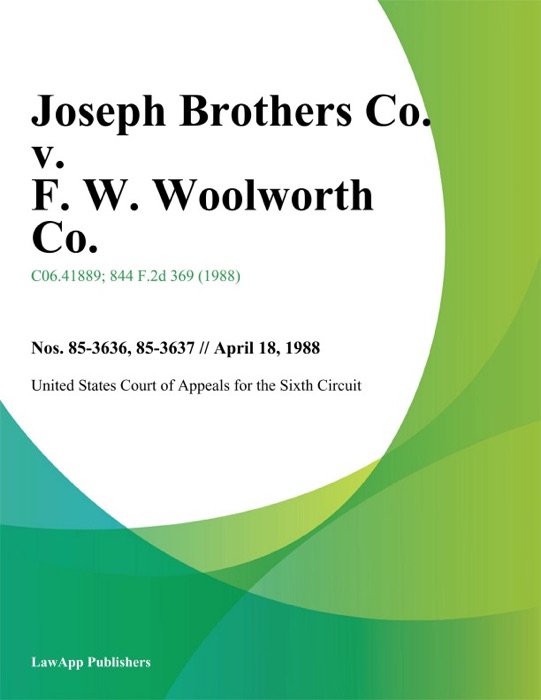 Joseph Brothers Co. v. F. W. Woolworth Co.