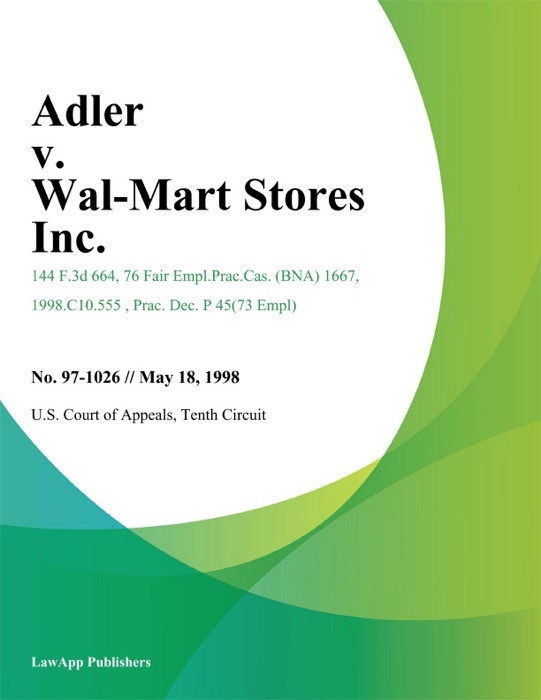 Adler V. Wal-Mart Stores Inc.