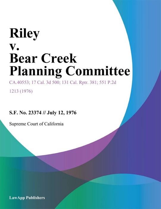 Riley V. Bear Creek Planning Committee