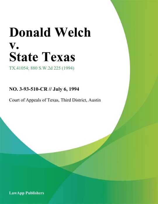 Donald Welch v. State Texas