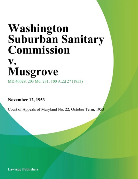 Washington Suburban Sanitary Commission v. Musgrove
