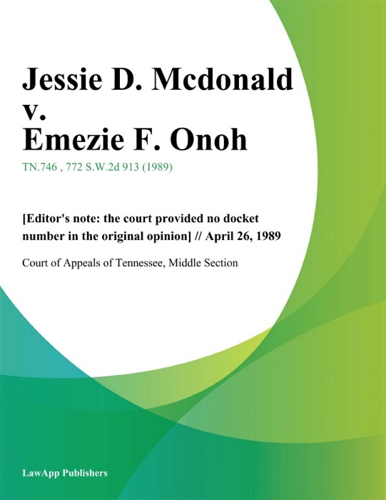 Jessie D. Mcdonald v. Emezie F. Onoh