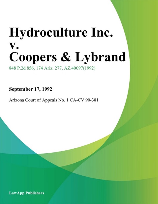 Hydroculture Inc. V. Coopers & Lybrand