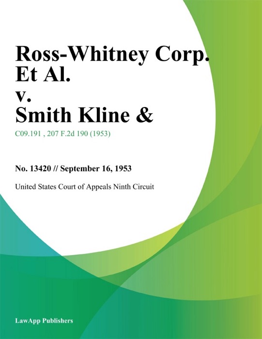 Ross-Whitney Corp. Et Al. v. Smith Kline &