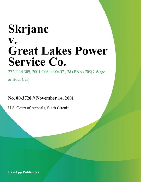 Skrjanc V. Great Lakes Power Service Co.