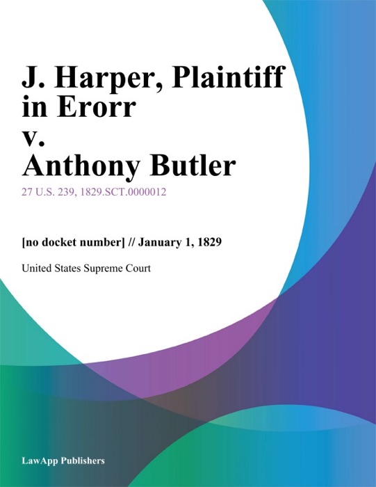 J. Harper, Plaintiff in Erorr v. Anthony Butler