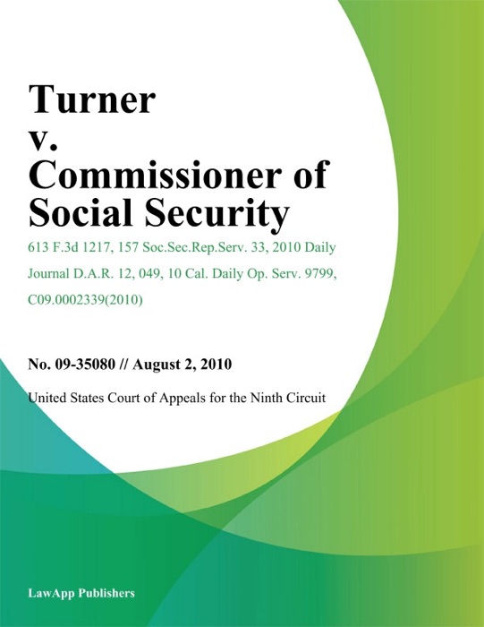 Turner v. Commissioner of Social Security