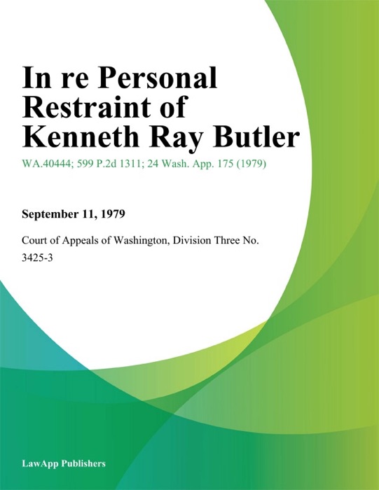 In Re Personal Restraint of Kenneth Ray Butler