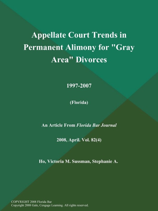 Appellate Court Trends in Permanent Alimony for 