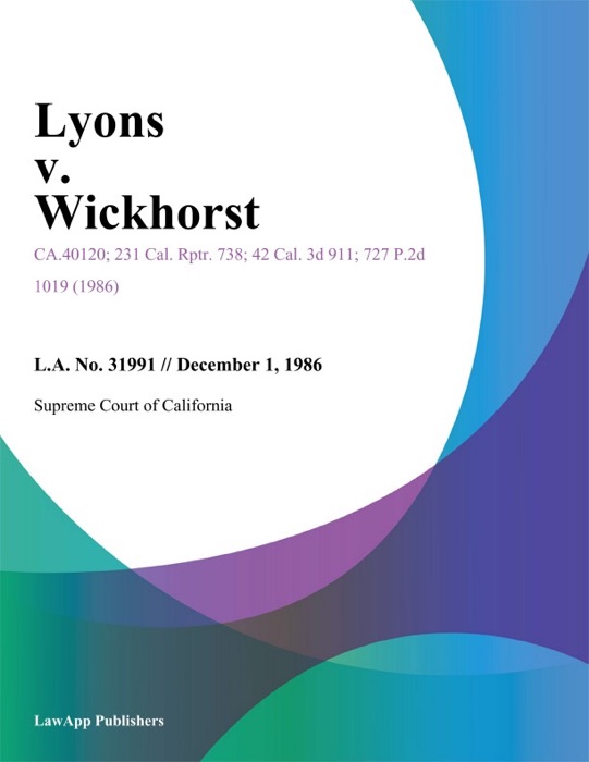 Lyons V. Wickhorst