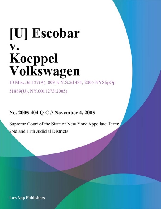 Escobar v. Koeppel Volkswagen