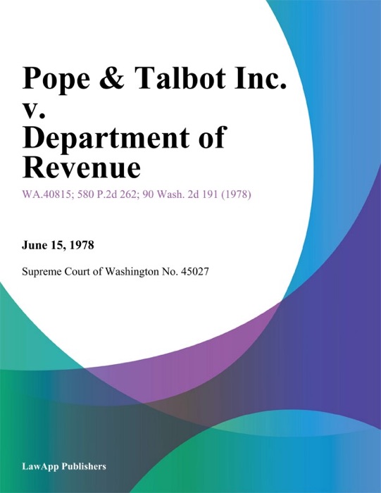 Pope & Talbot Inc. v. Department of Revenue