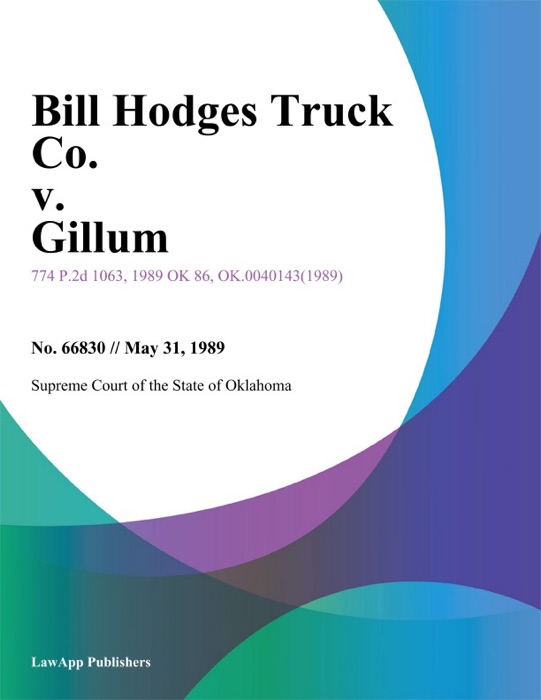 Bill Hodges Truck Co. v. Gillum