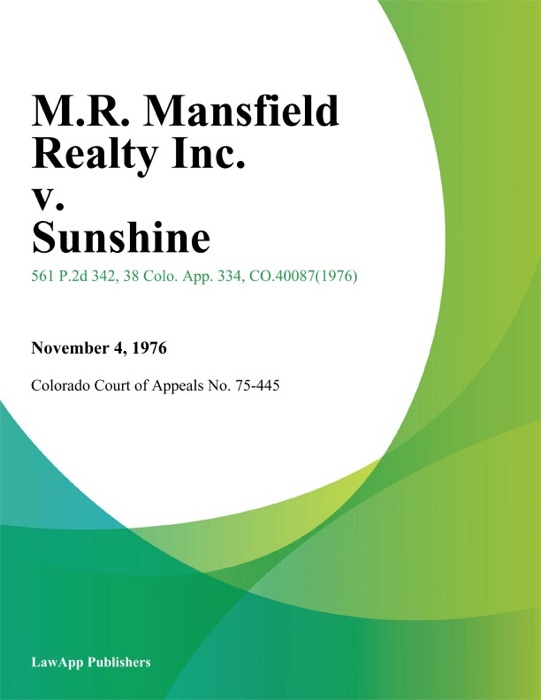 M.R. Mansfield Realty Inc. v. Sunshine