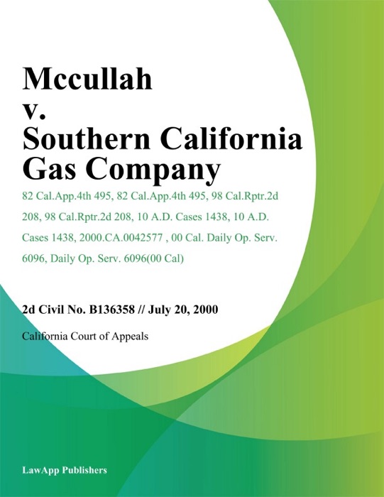 Mccullah v. Southern California Gas Company