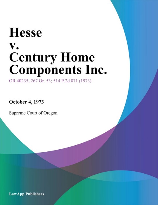 Hesse v. Century Home Components Inc.