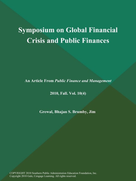 Symposium on Global Financial Crisis and Public Finances
