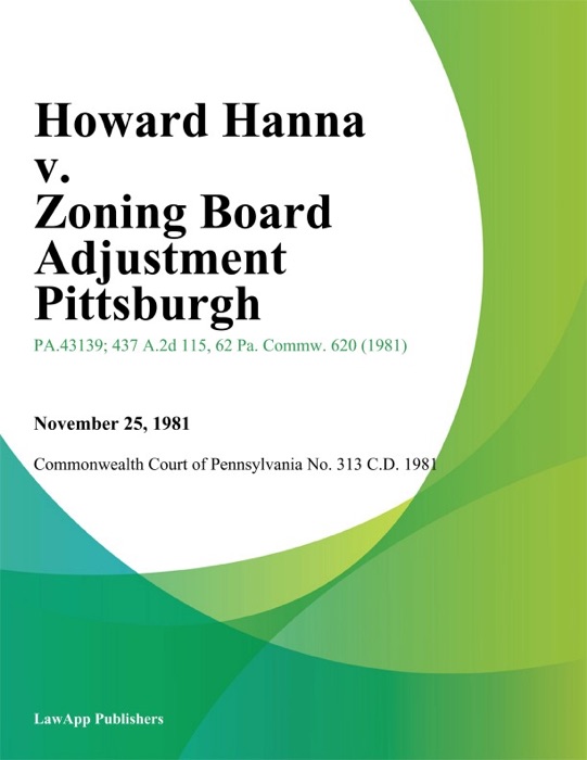 Howard Hanna v. Zoning Board Adjustment Pittsburgh
