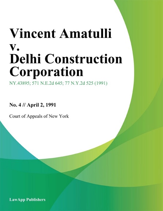 Vincent Amatulli v. Delhi Construction Corporation