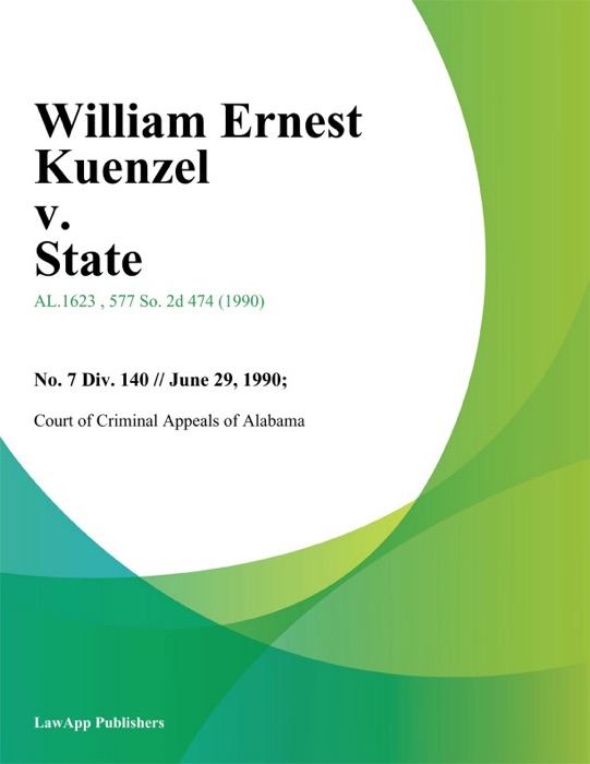 William Ernest Kuenzel v. State
