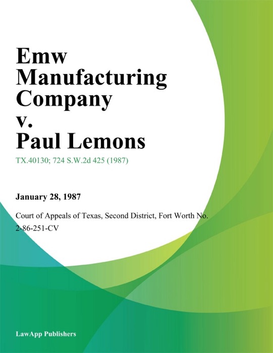 Emw Manufacturing Company v. Paul Lemons