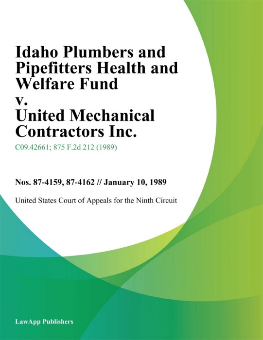 Idaho Plumbers and Pipefitters Health and Welfare Fund v. United Mechanical Contractors Inc.