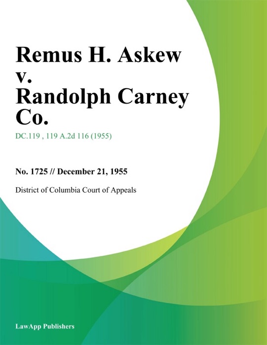 Remus H. Askew v. Randolph Carney Co.