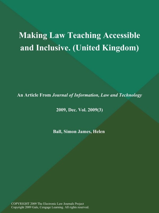 Making Law Teaching Accessible and Inclusive (United Kingdom)