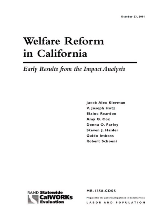 Welfare Reform in California