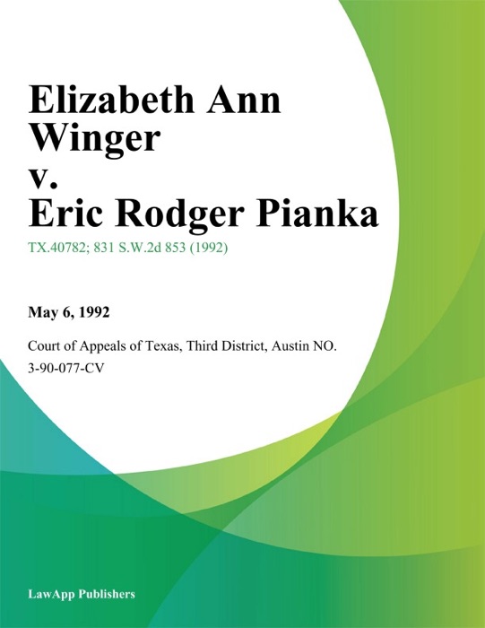 Elizabeth Ann Winger v. Eric Rodger Pianka